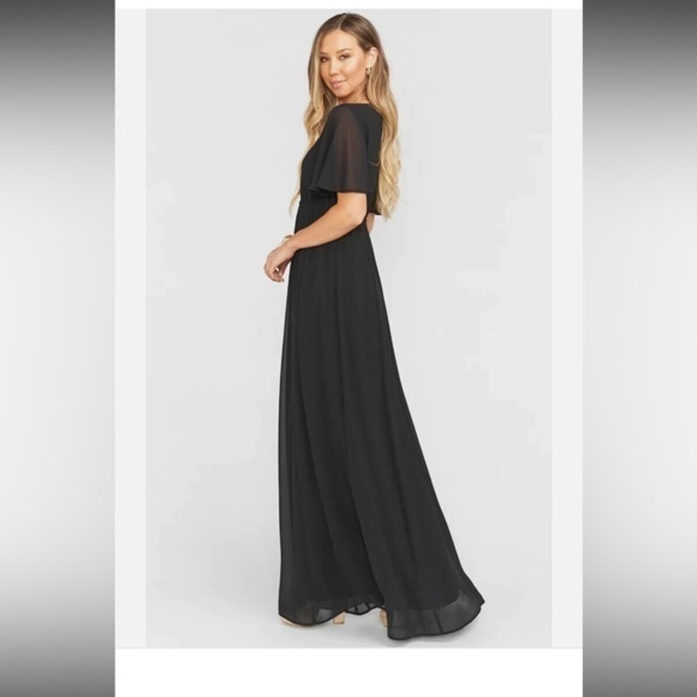 Show Me Your MUMU  Faye flutter lined Emily Empire Maxi Dress ~ Black Chiffon 2X
